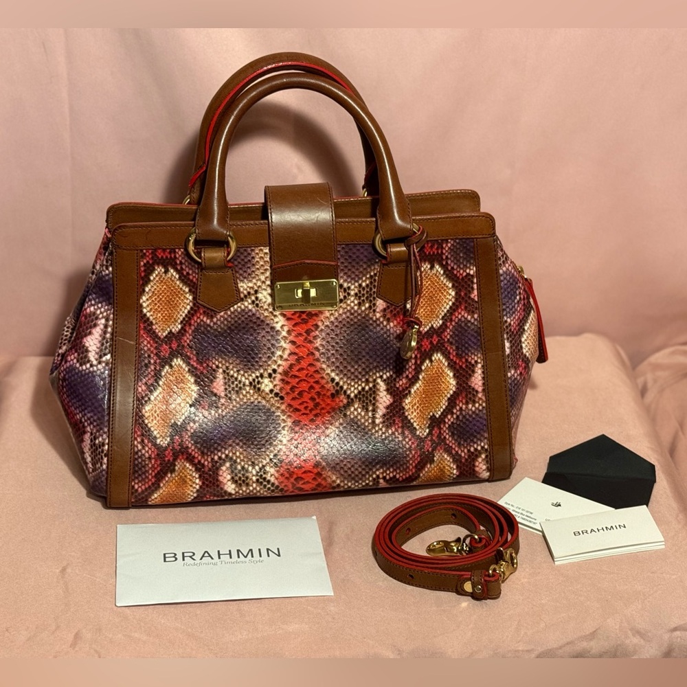 Brahmin Annabelle Satchel – Sagria Multi Anaconda